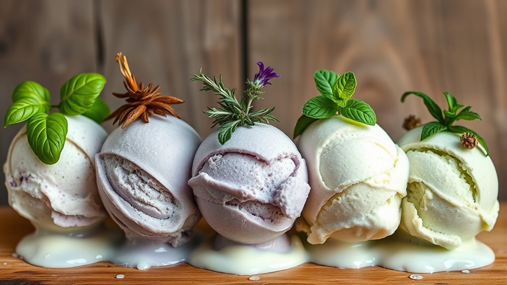 savory herb infused ice creams