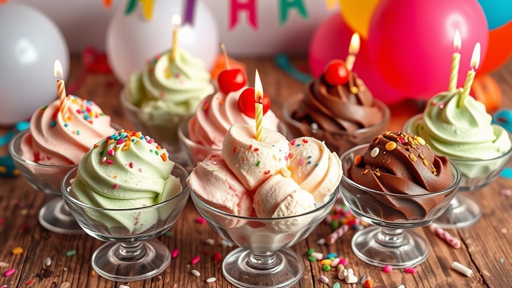 selecting birthday ice creams
