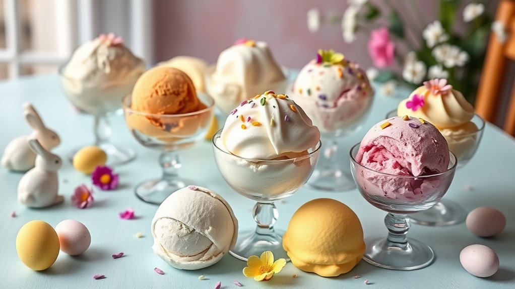 selecting easter ice creams