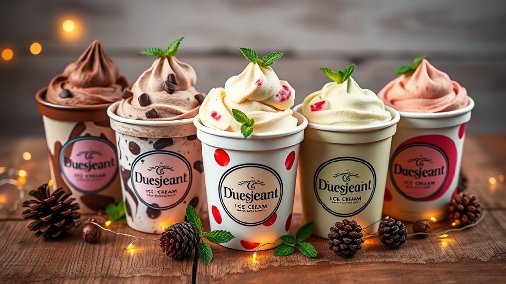 selecting holiday ice creams