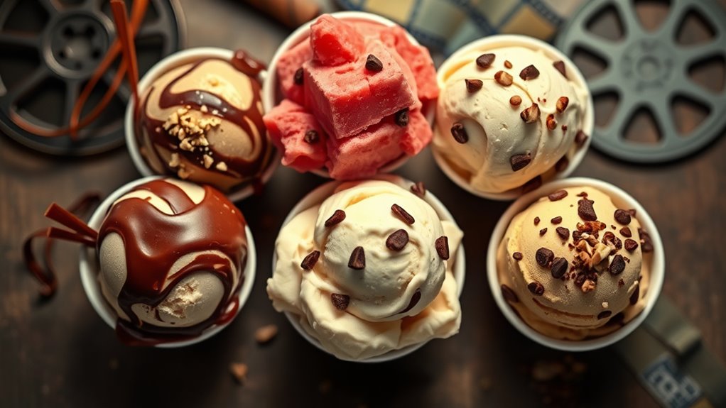 selecting ice cream flavors