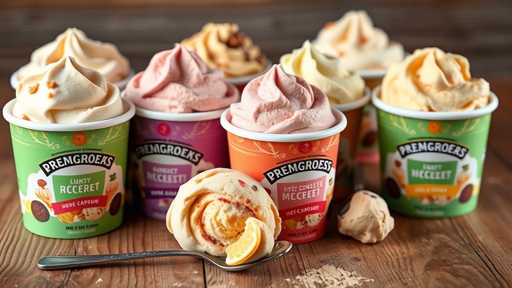 selecting ice cream pints