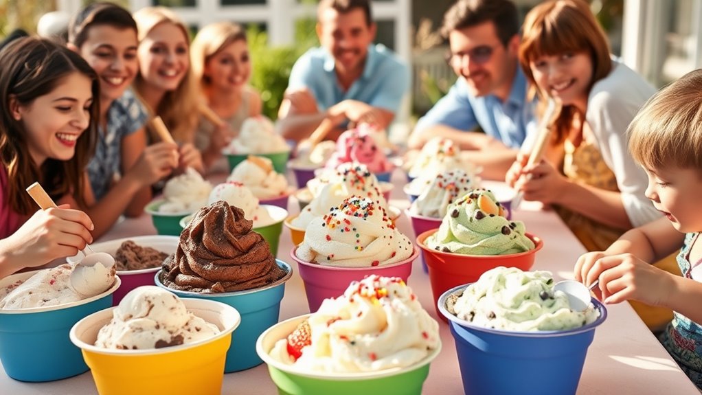 selecting ice cream varieties