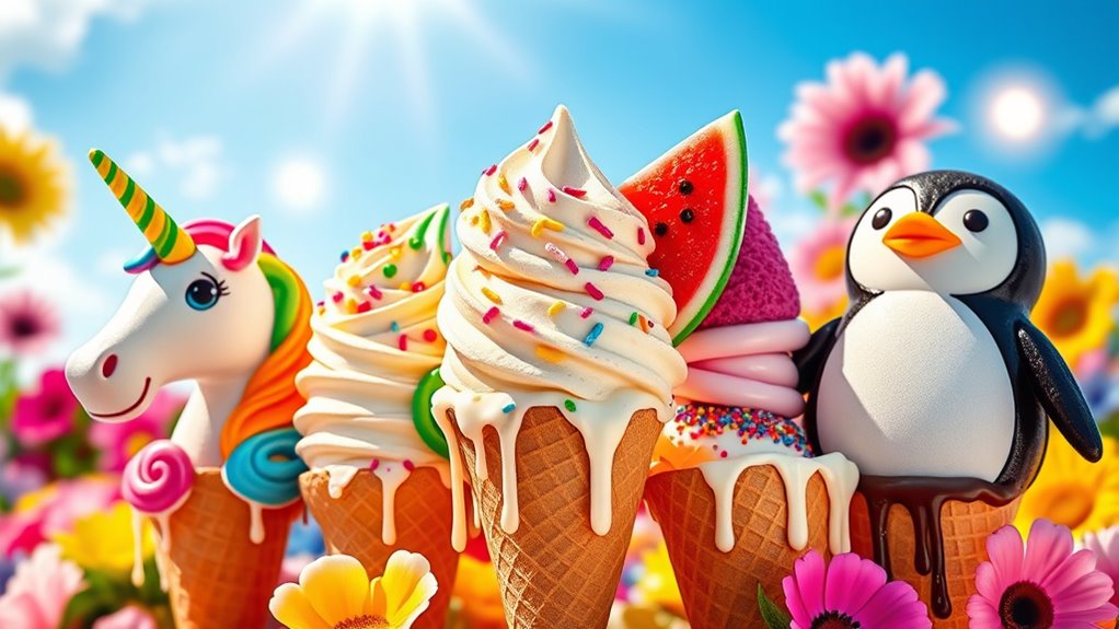 selecting unique ice cream shapes