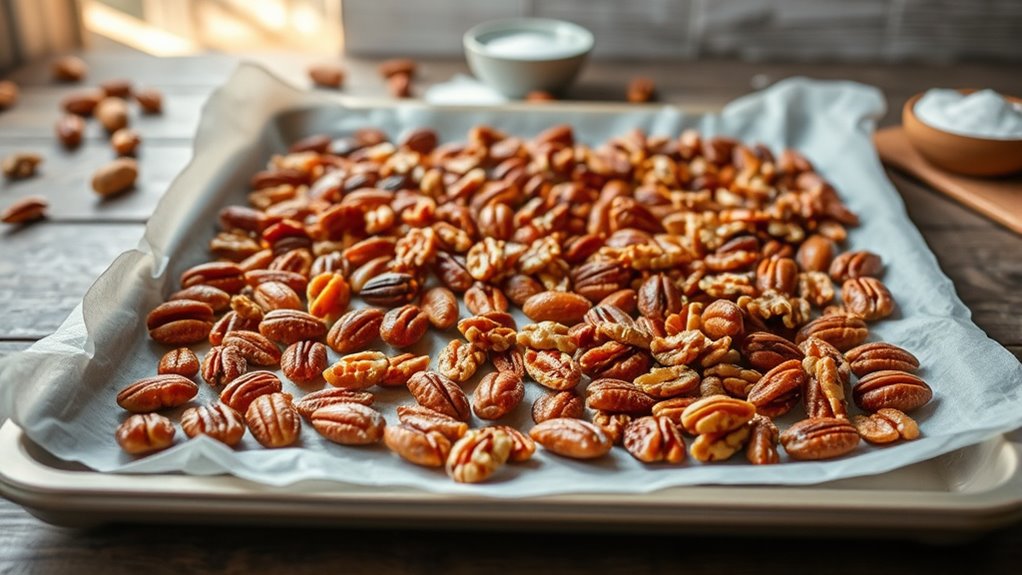 spread evenly on sheet