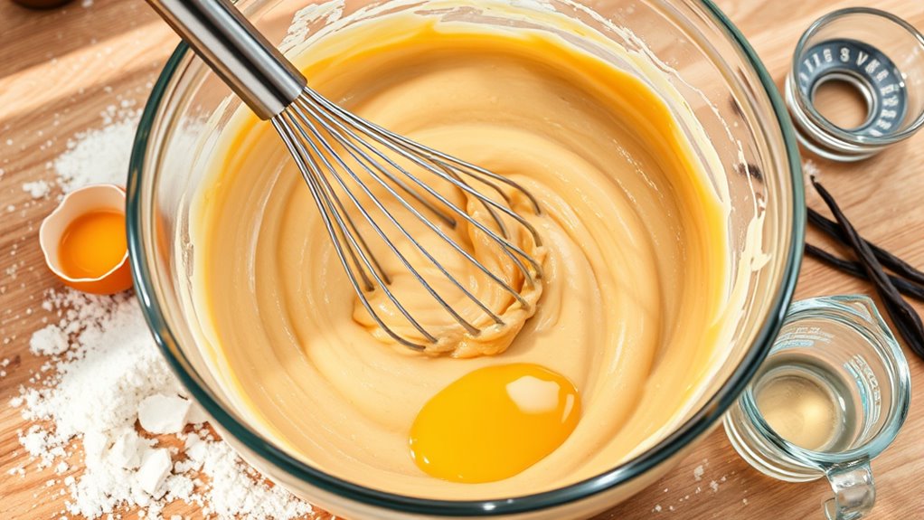 thoroughly mix cake batter