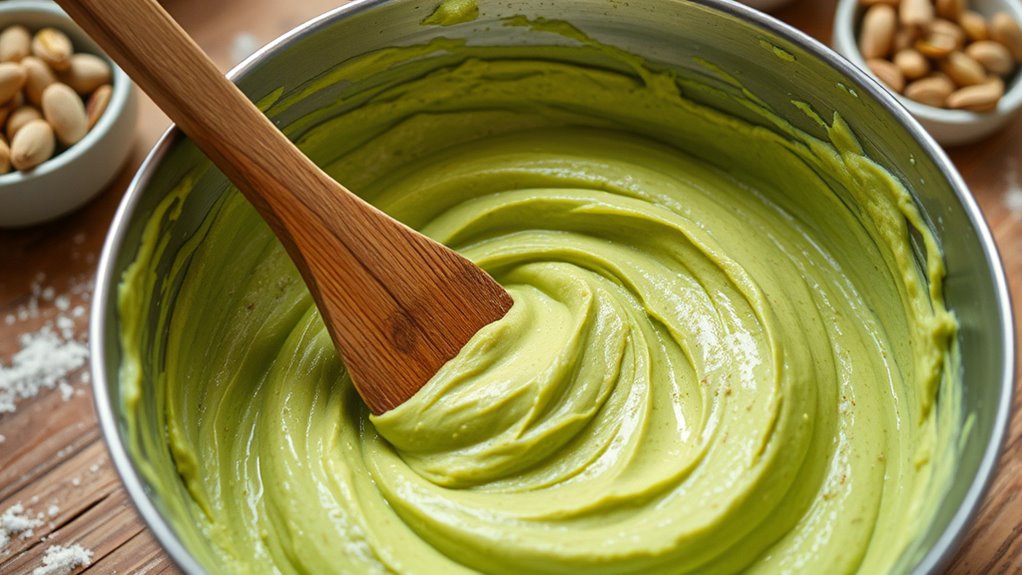 thoroughly mix pistachio paste