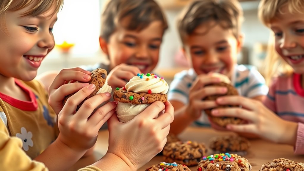 cookie ice cream sandwich assembly