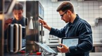 ice cream machine setup