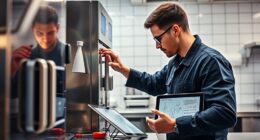 ice cream machine setup