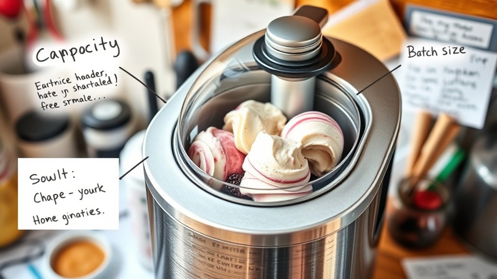 ice cream maker capacity tips