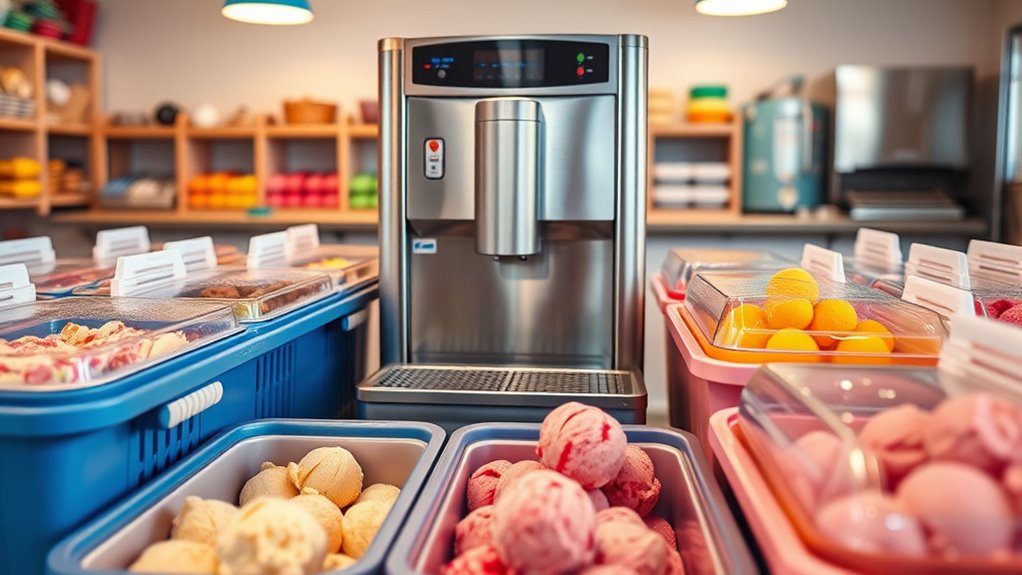insulated bins preserve ice cream