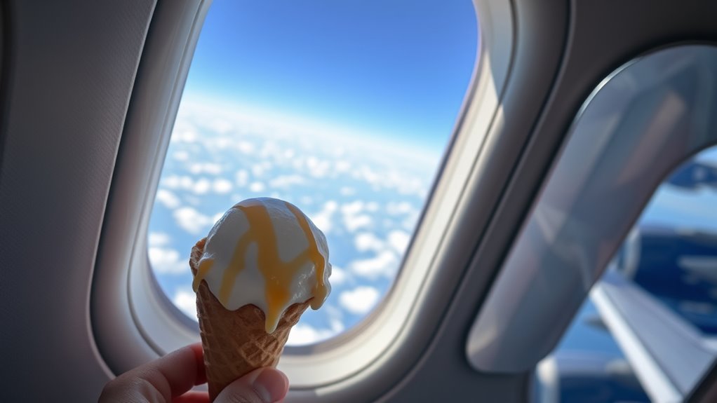 carrying ice cream on flights
