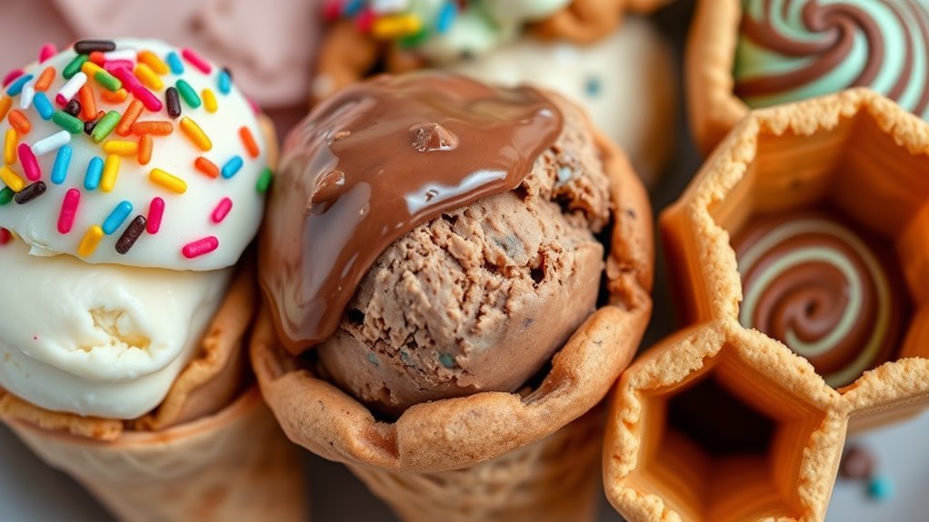 creative sustainable ice cream serving