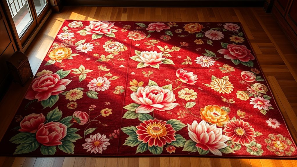 elegant floral silk carpets