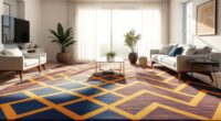 elegant geometric silk rugs