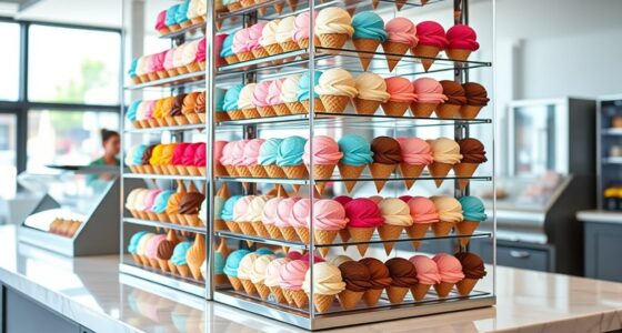 ice cream cone display racks