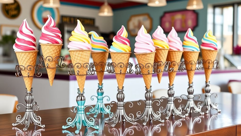 ice cream cone holder stands