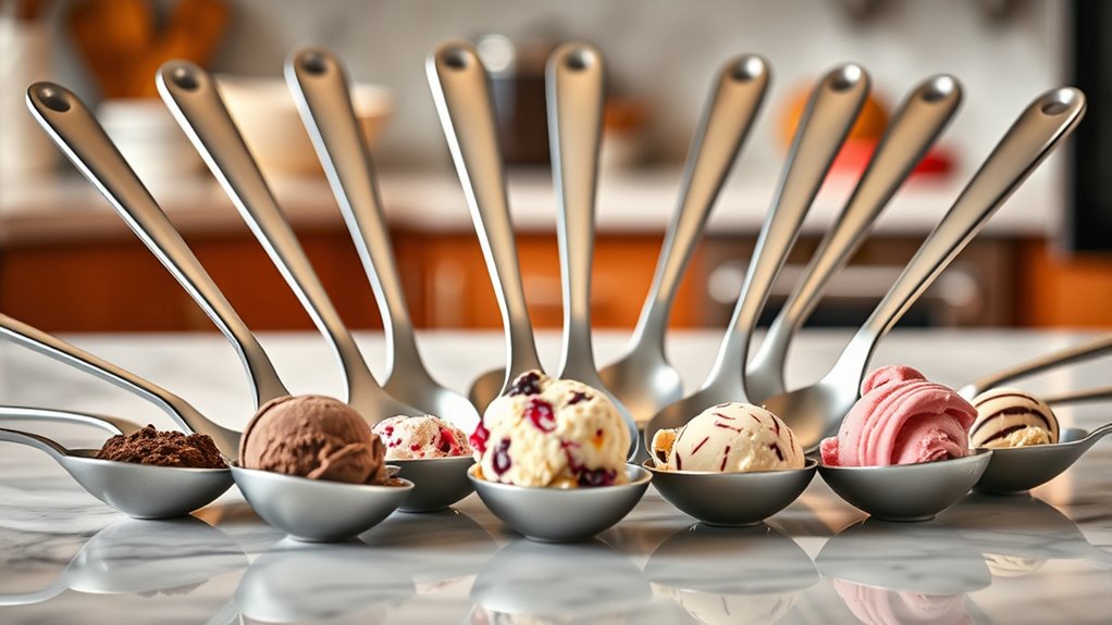 top long handle ice cream spoons