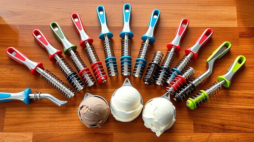 top spring loaded ice cream scoops
