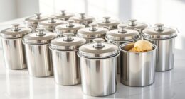 top stainless ice cream storage