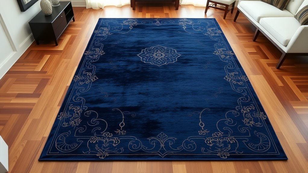 top yilong navy silk rugs