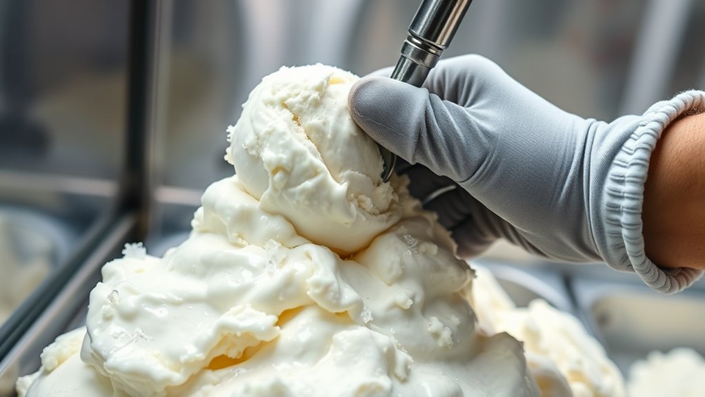 warm water softens ice cream
