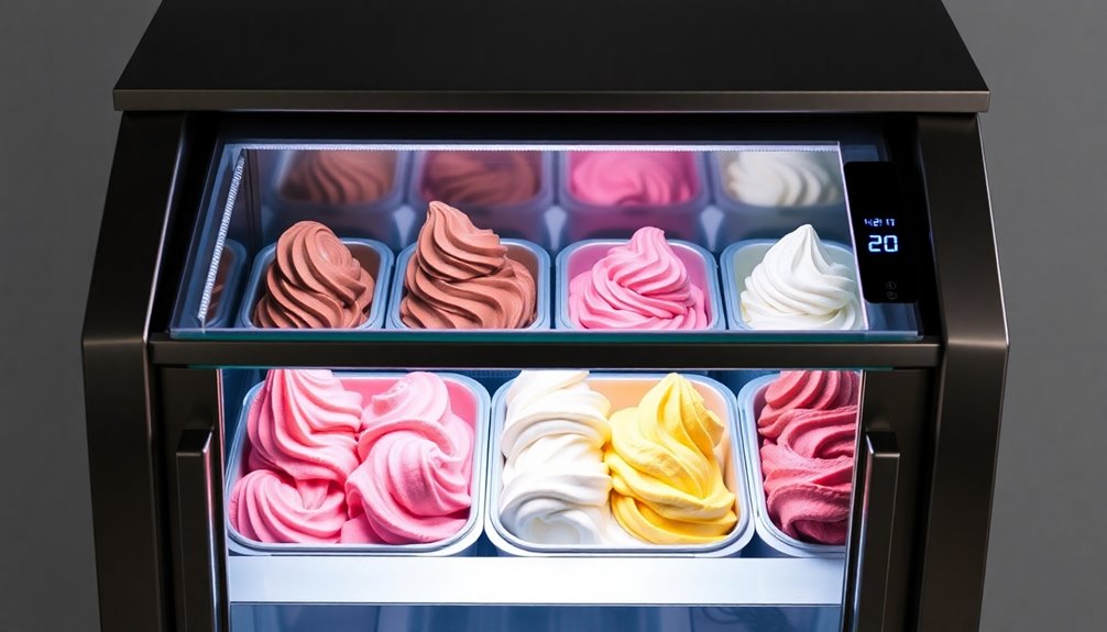 ice cream cabinet selection