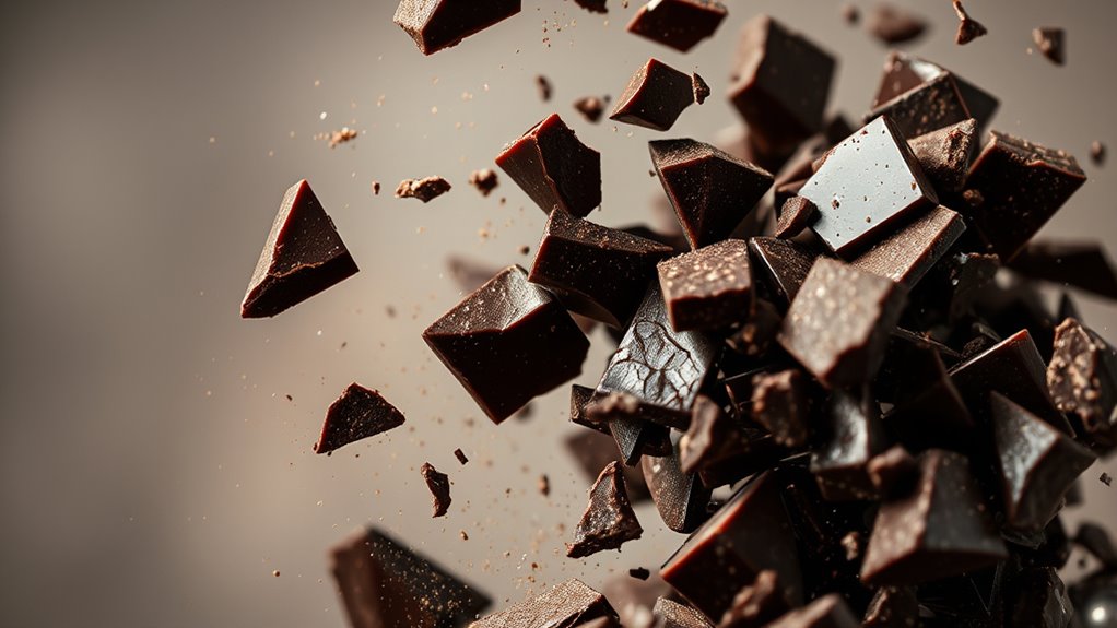 chocolate shatters into flakes