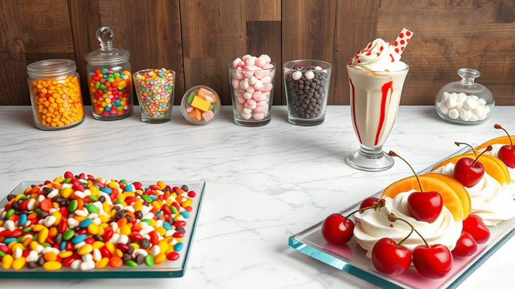 decorative ice cream station