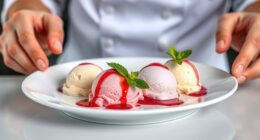 elegant ice cream presentation