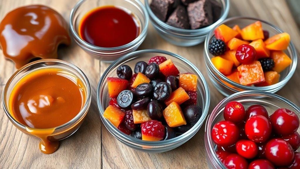 homemade caramel fudge fruit