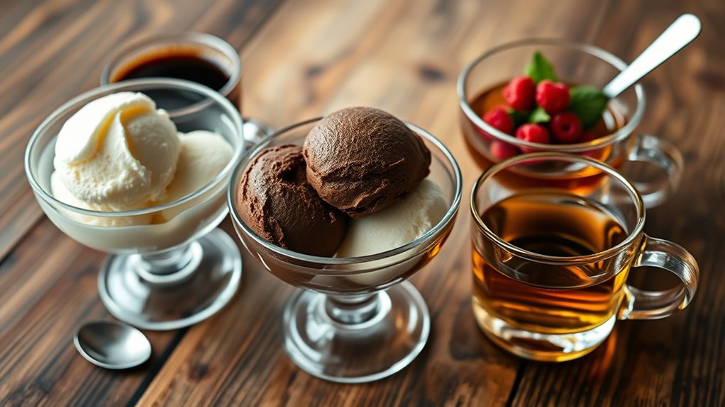 ice cream coffee tea spirits