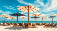luxury beach umbrella selection