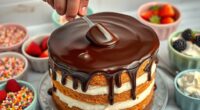 step by step ice cream cake making