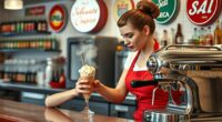 women soda counter workers