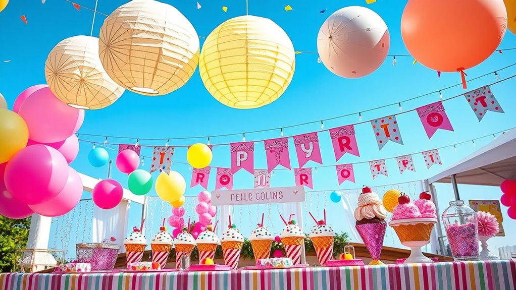 creative ice cream party decor