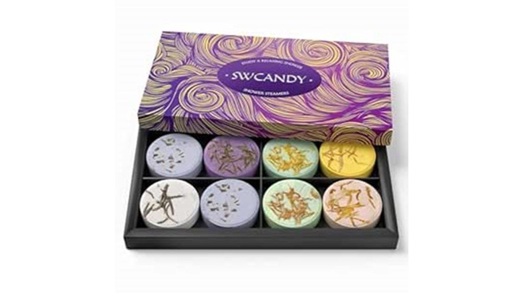 eight aromatherapy shower steamers