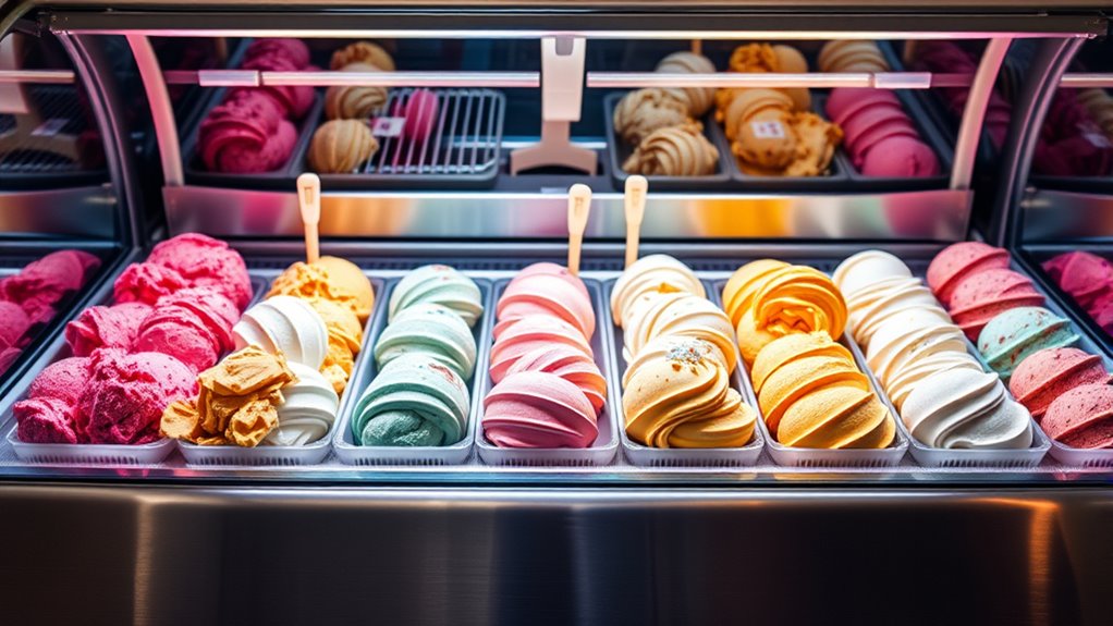 elegant curved glass showcases