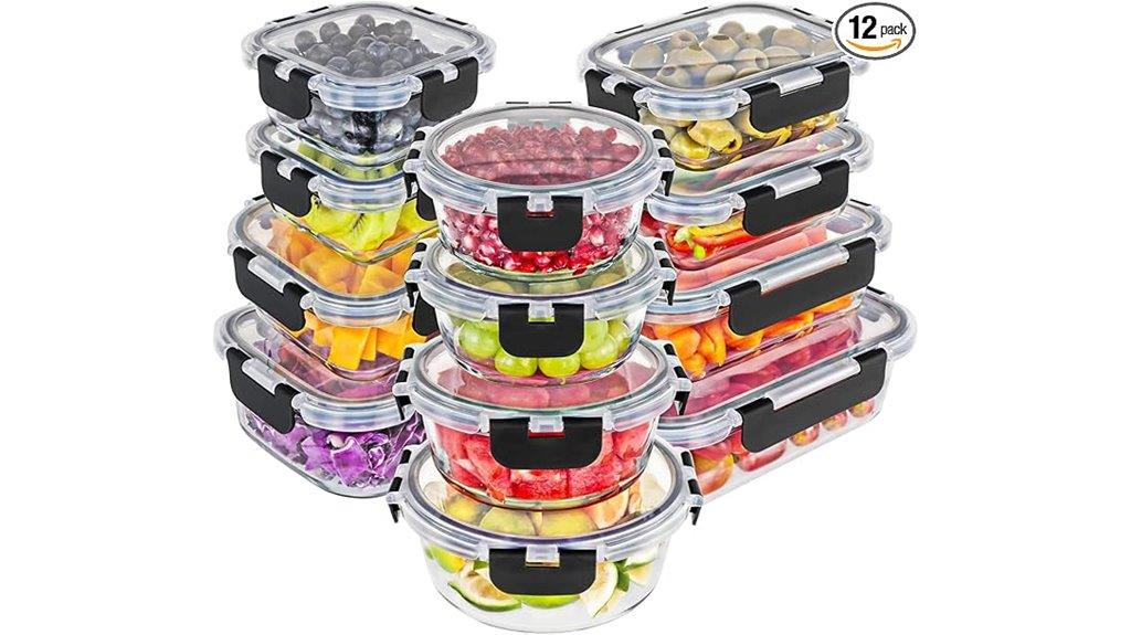 set of 24 glass containers