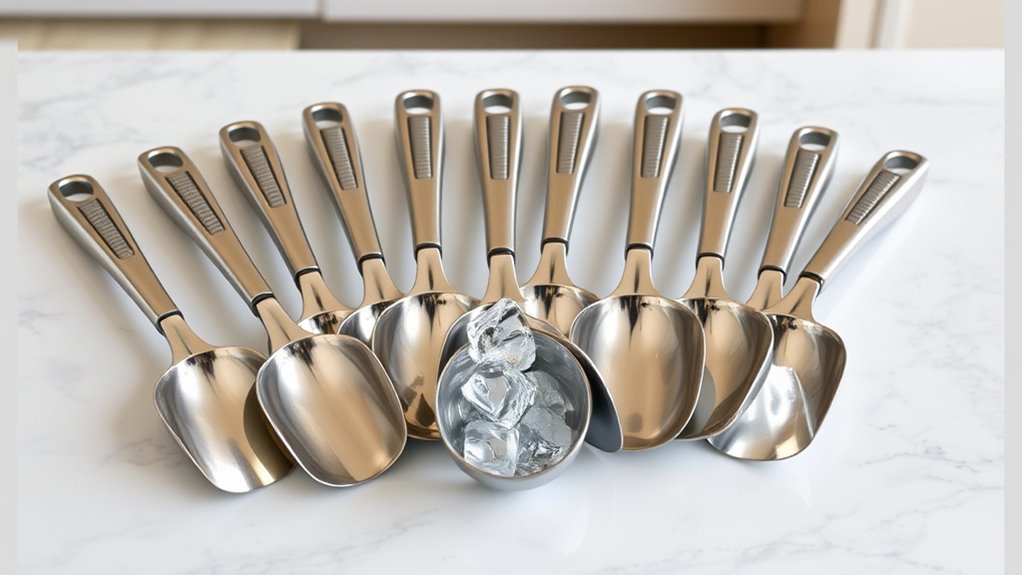 top stainless steel ice scoops