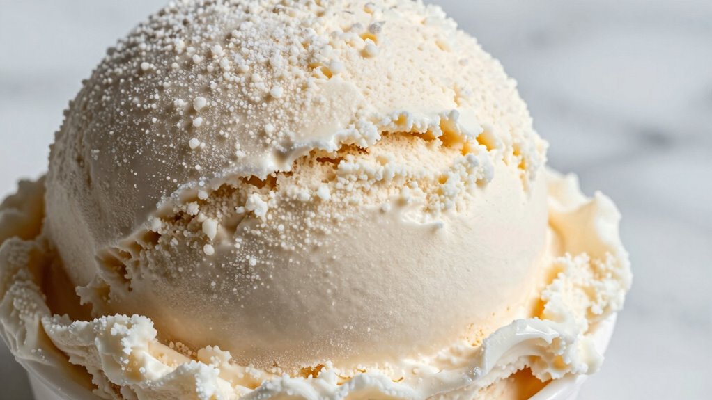 ice cream powdery texture causes