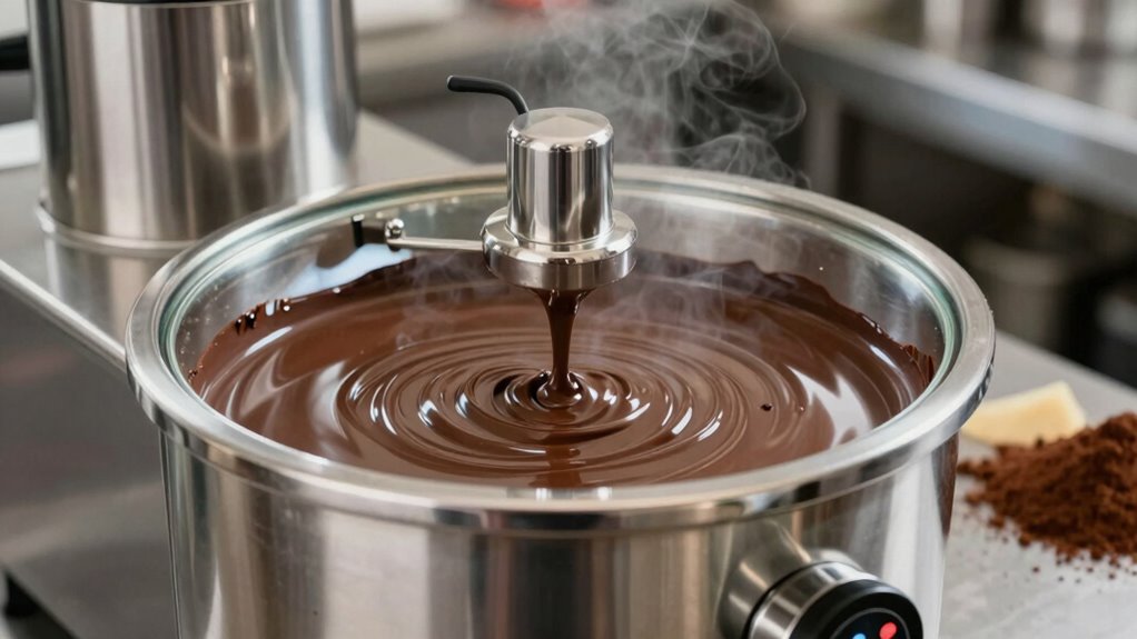 precise chocolate tempering process