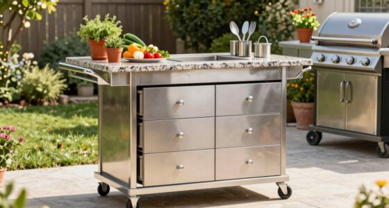 top granite outdoor kitchen carts