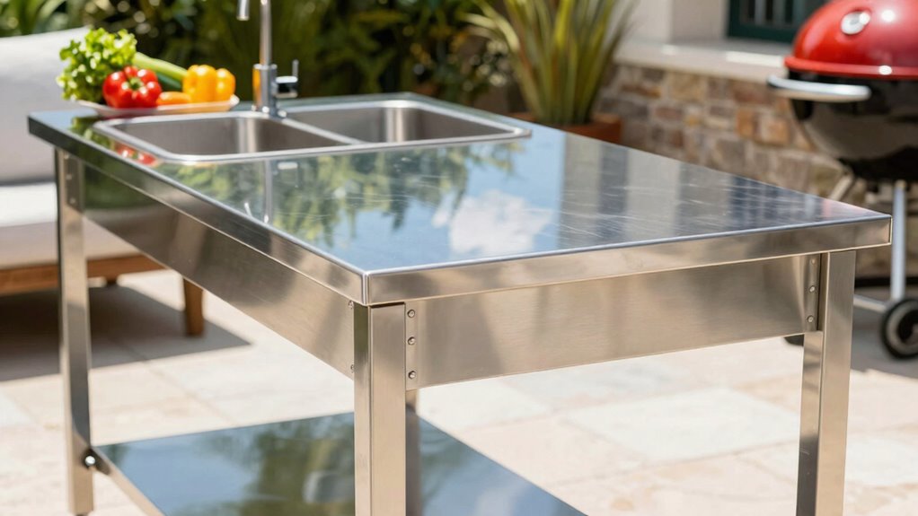 top stainless steel prep tables
