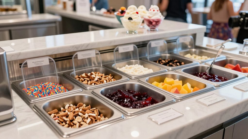 top stainless steel sundae stations