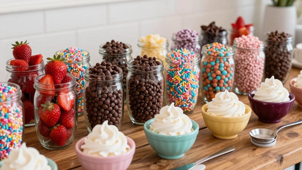 cohesive sundae bar setup