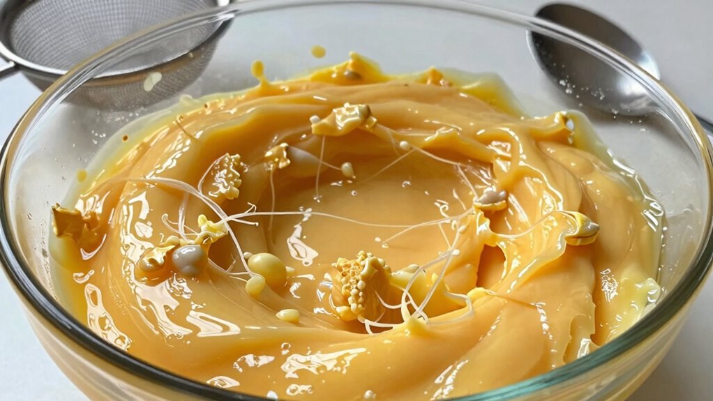 frequent straining improves custard
