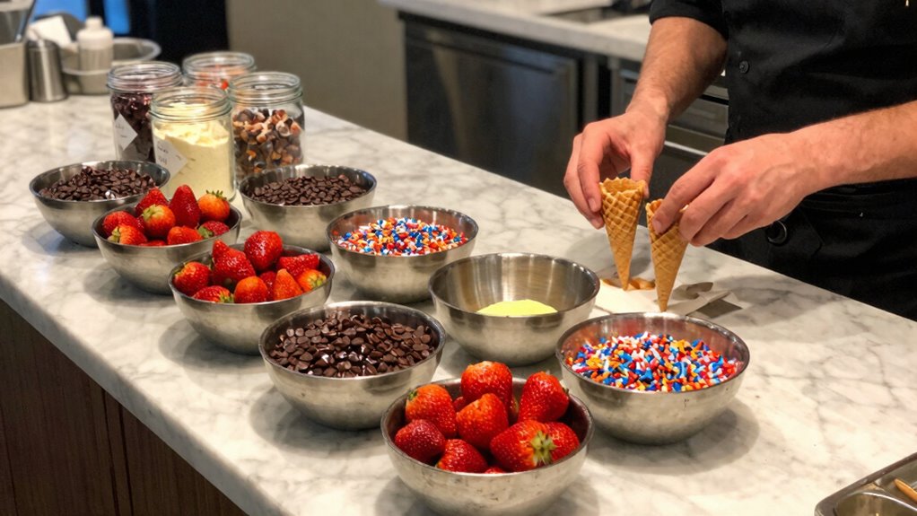 organized accessible sundae setup