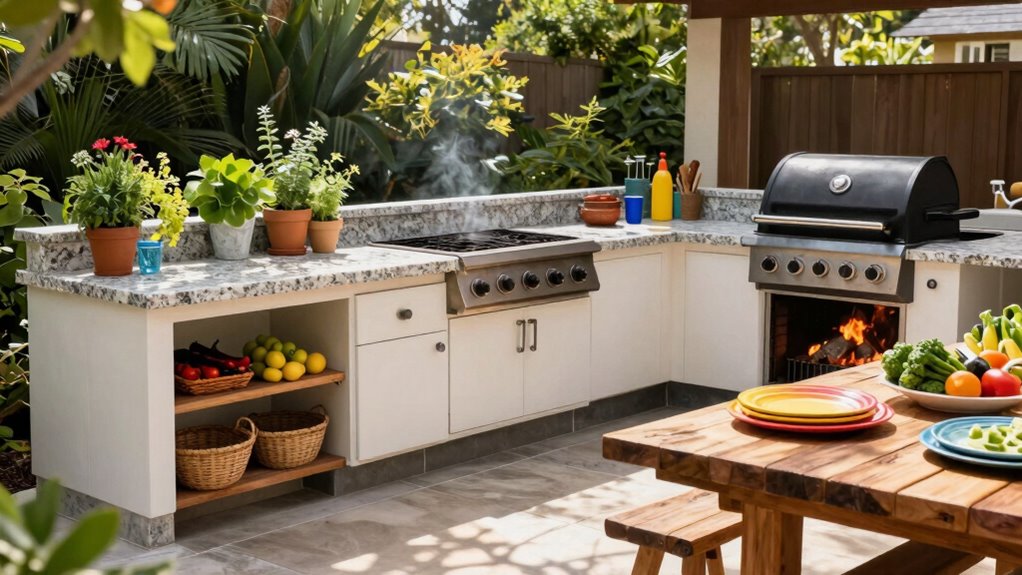 organized outdoor cooking zones